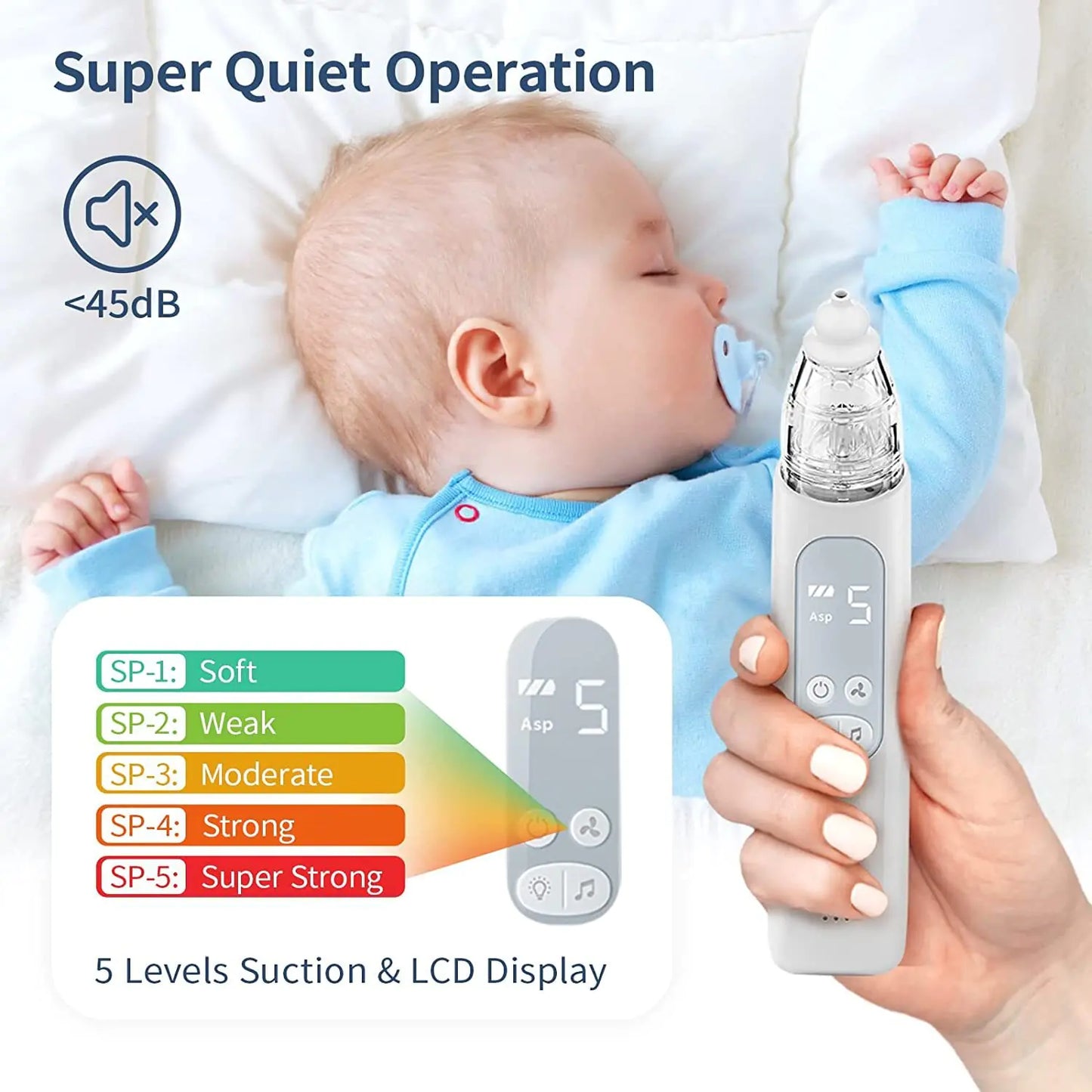 Rechargeable Baby Nose Cleaner β Gentle Electric Nasal Aspirator for Newborns