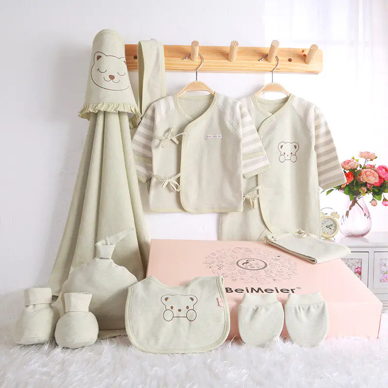 Luxury Feel (Softer & Elegant)
Premium Ultra-Soft Newborn Gift Set – Gentle Comfort in Breathable Cotton