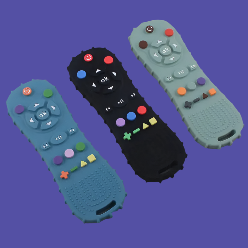 Non-Toxic Silicone Baby Remote Teether – Sensory Development Toy