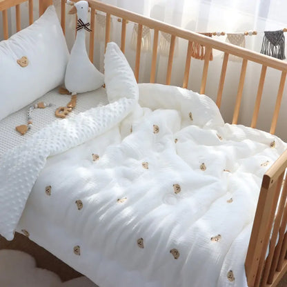 Luxury Muslin Winter Baby Duvet – Soft Quilted Comforter with Lightweight Filler