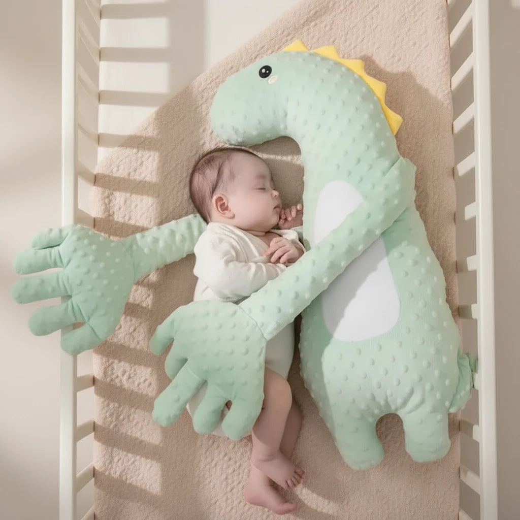 DreamHug Soothing Baby Sleep Pillow- The cozy animal cuddle pillow that helps babies sleep deeper and feel secure