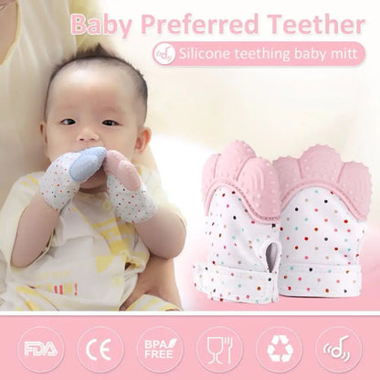 Food-Grade Silicone Baby Teething Gloves – Sensory Gum Soothing Mittens