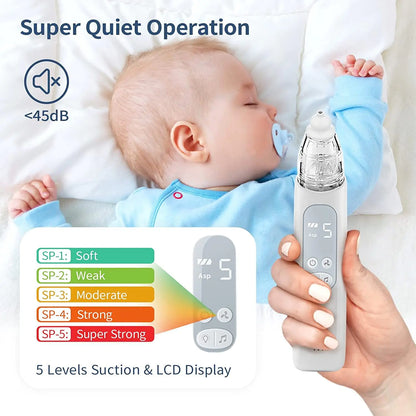 Rechargeable Baby Nose Cleaner – Gentle Electric Nasal Aspirator for Newborns