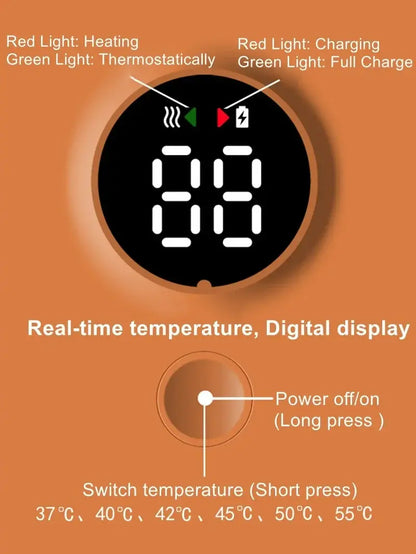 Rechargeable Baby Bottle Warmer – Digital Display & Adjustable Temperature Control