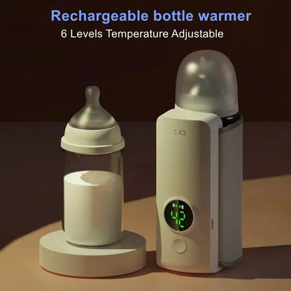 Rechargeable Baby Bottle Warmer – Digital Display & Adjustable Temperature Control