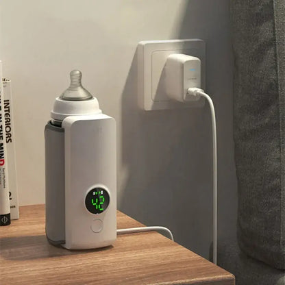 Rechargeable Baby Bottle Warmer – Digital Display & Adjustable Temperature Control
