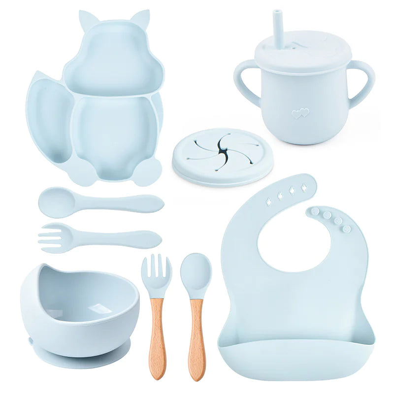 Little Gourmand™ Complete Silicone Feeding Set – Mess-Free & Stress-Free